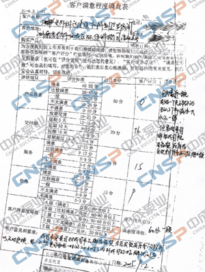 中成泵業(yè)2015年度客戶滿意度調查展示